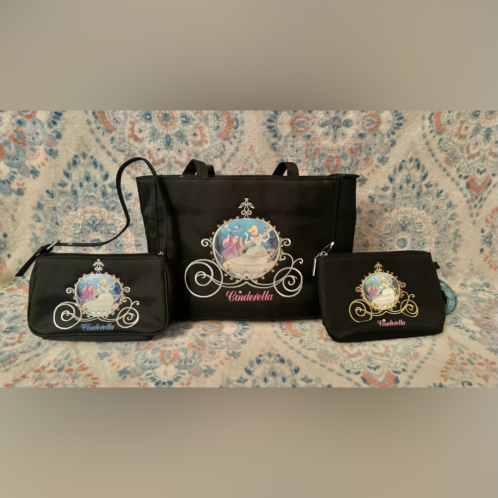 Disney Cinderella Tote & Bag Set Of 3
